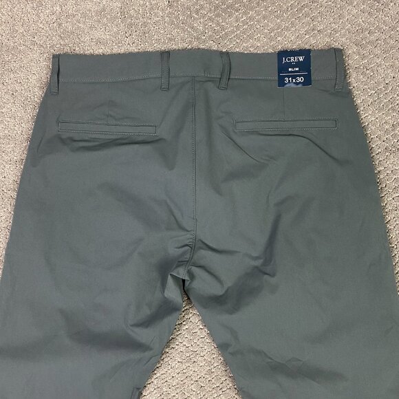 J. CREW Tech Pants Men's 31 x 30 Fits 33.5 x 29.5 Slim Fit Gray Chino Flex AA712 - Picture 5 of 15